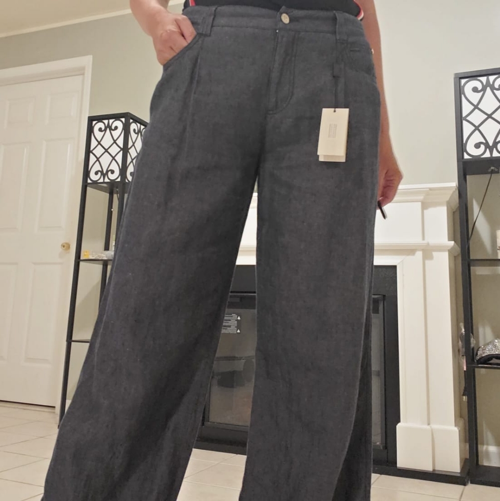 Giorgio Armani grey linen trousers ,NEW with tag